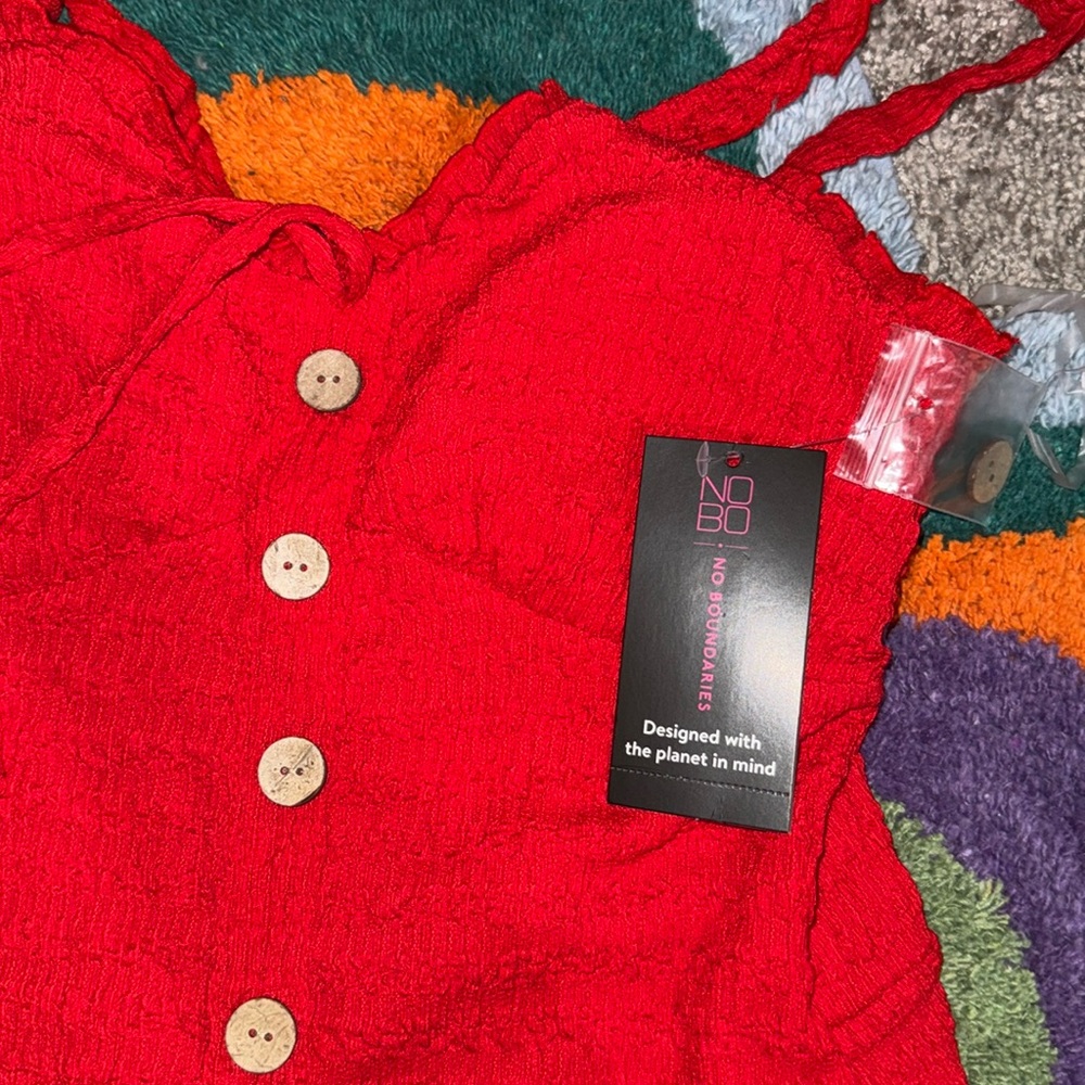 Red button dress
